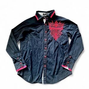 Men's Victorious Los Angeles Black Shirt with Red Embroidered Crest